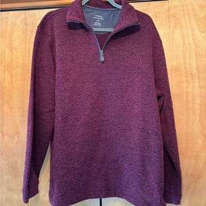 Haggar Men's Maroon Zip-Up Sweater